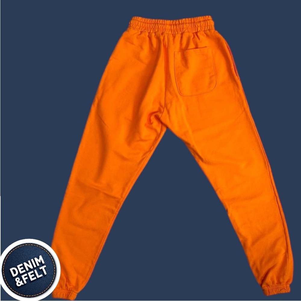 NEW Von Dutch Unisex Orange/Navy Blue Embroidered Logo Jogger Sweatpants Lounge - Picture 3 of 8
